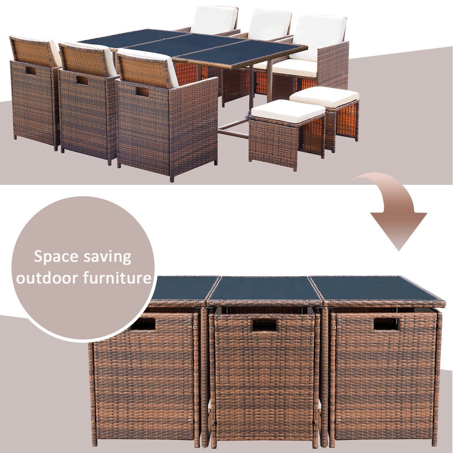 homall-patio-furniture-11-tlg-rattan-essgruppe-mit-glastisch image 3