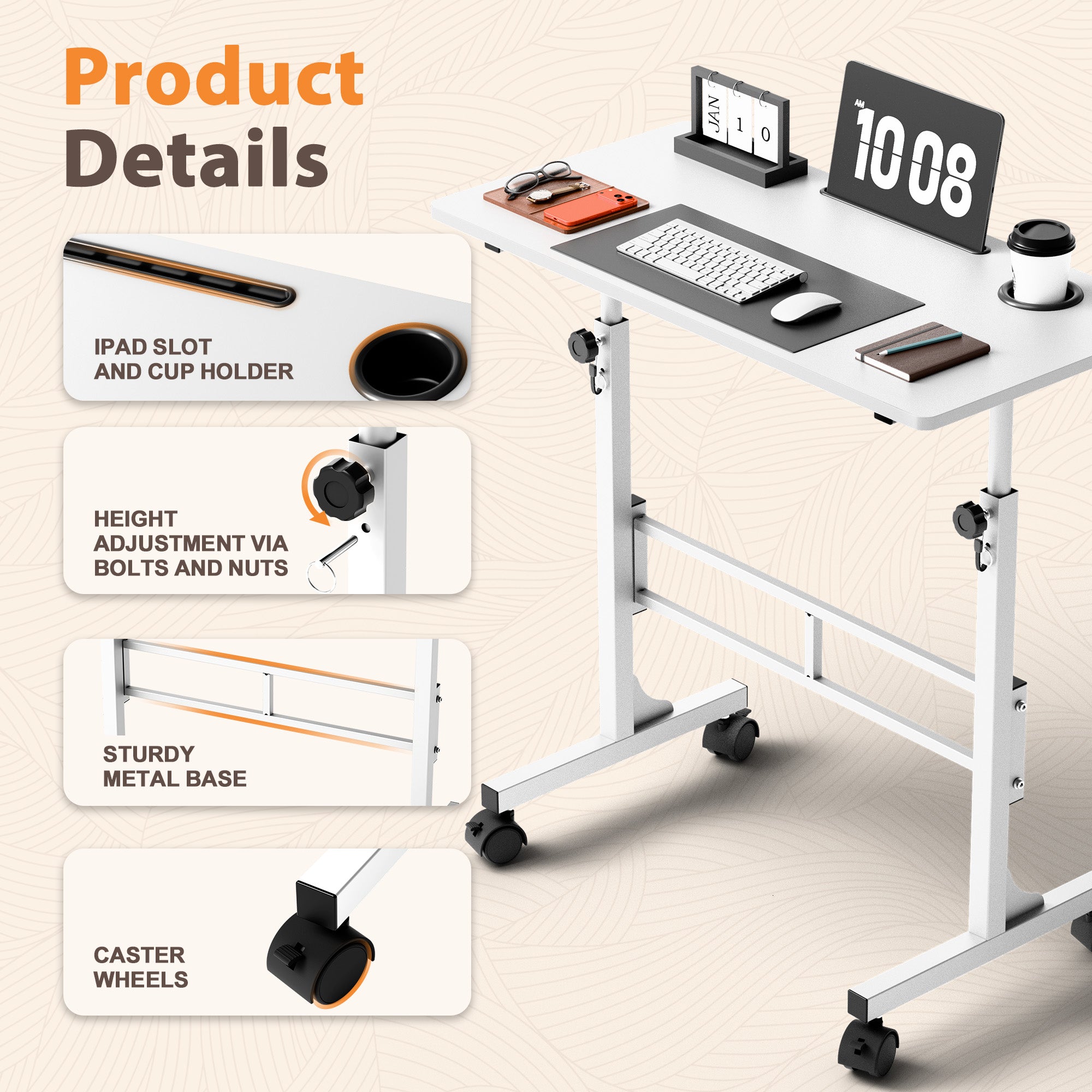 homall-standing-desk-stehschreibtisch-braun-h-henverstellbar image 2