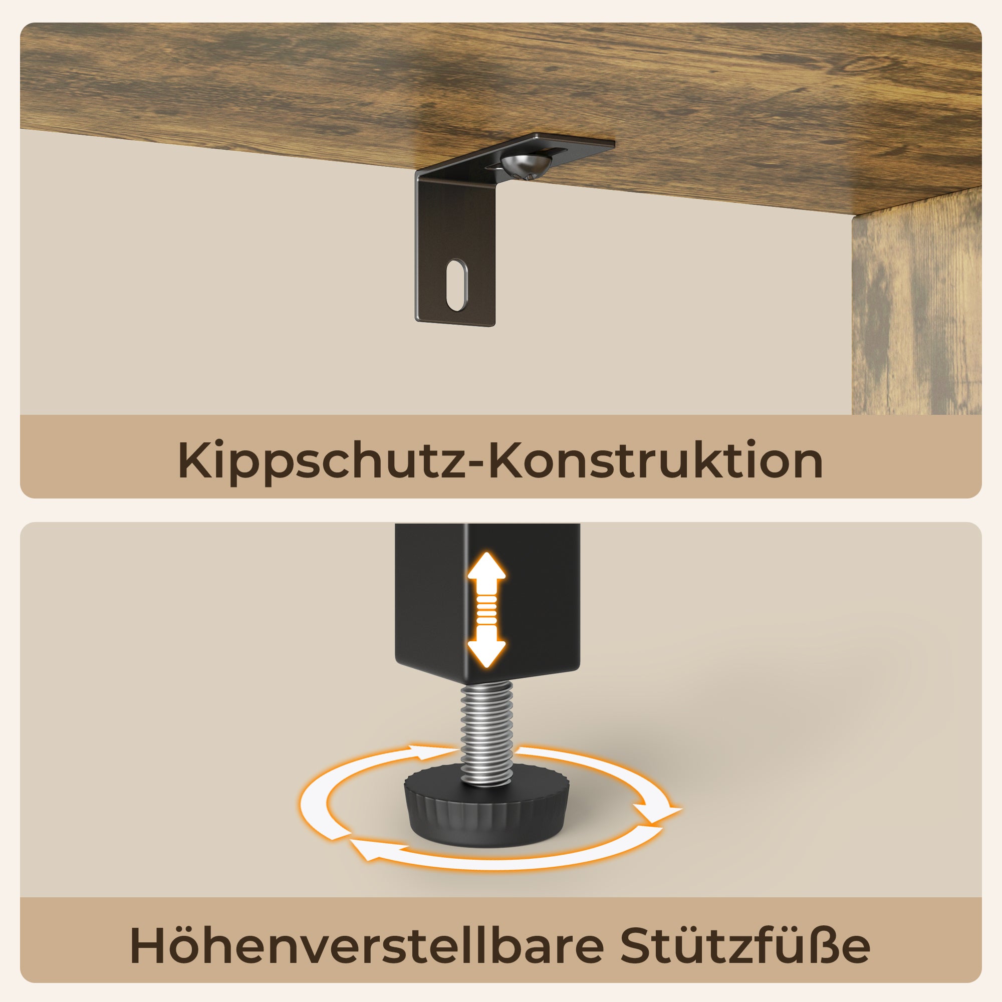 bealife-fs28-b-cherregal-mit-schrank-braun-industrial image 5