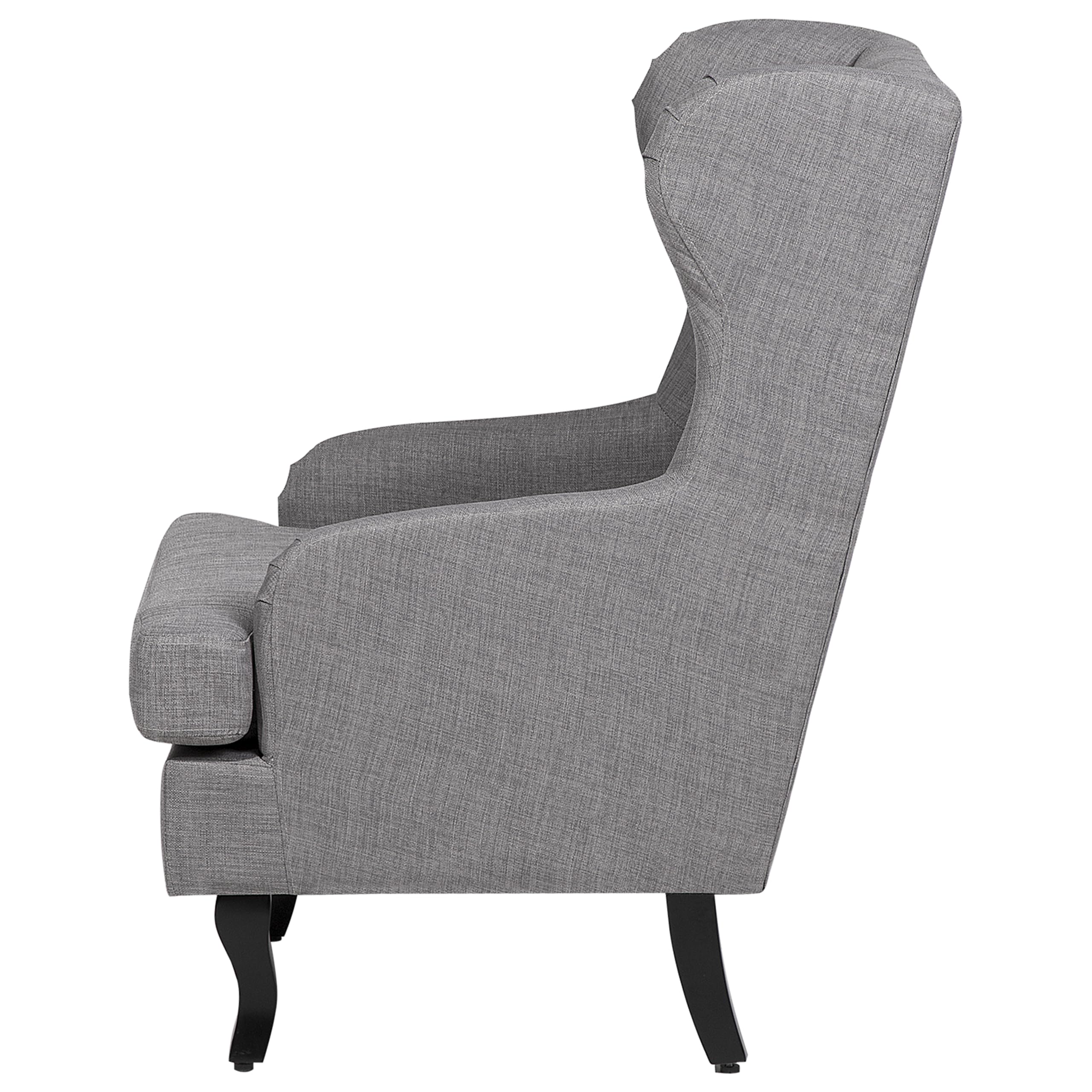 beliani-alta-ohrensessel-stoff-grau-chesterfield-holzbeine image 5