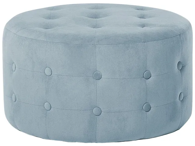beliani-tampa-hocker-samt-grau-rund-55x30-mit-steppung image 1