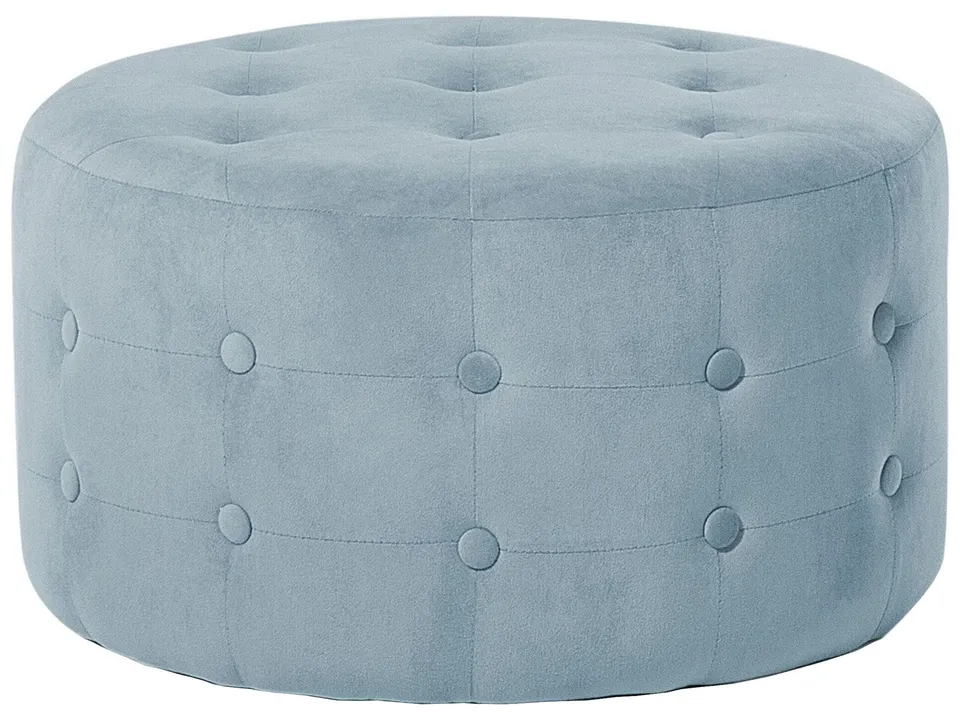 beliani-tampa-hocker-samt-grau-rund-55x30-mit-steppung image 1