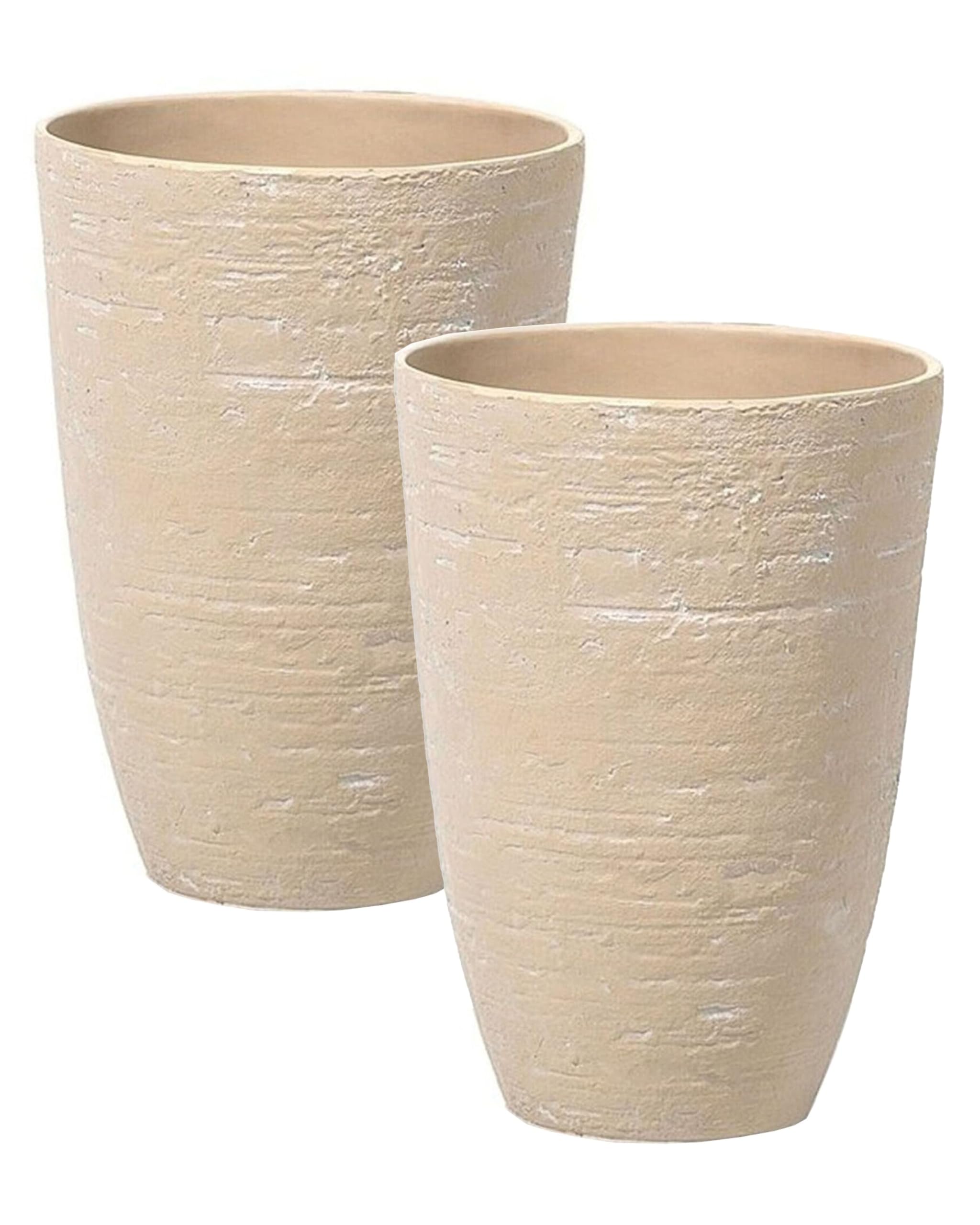 beliani-camia-blumentopf-beige-rund-35x50-cm-2er-set image 1