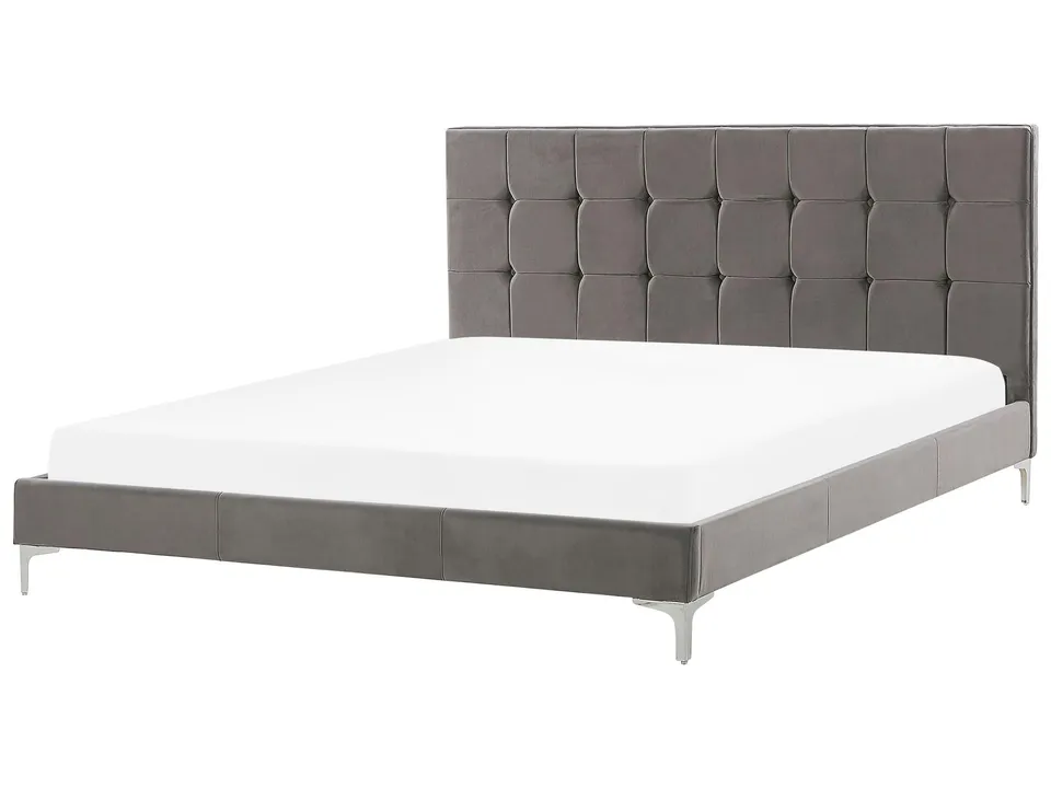 beliani-ambert-doppelbett-samt-grau-180x200-cm image 1