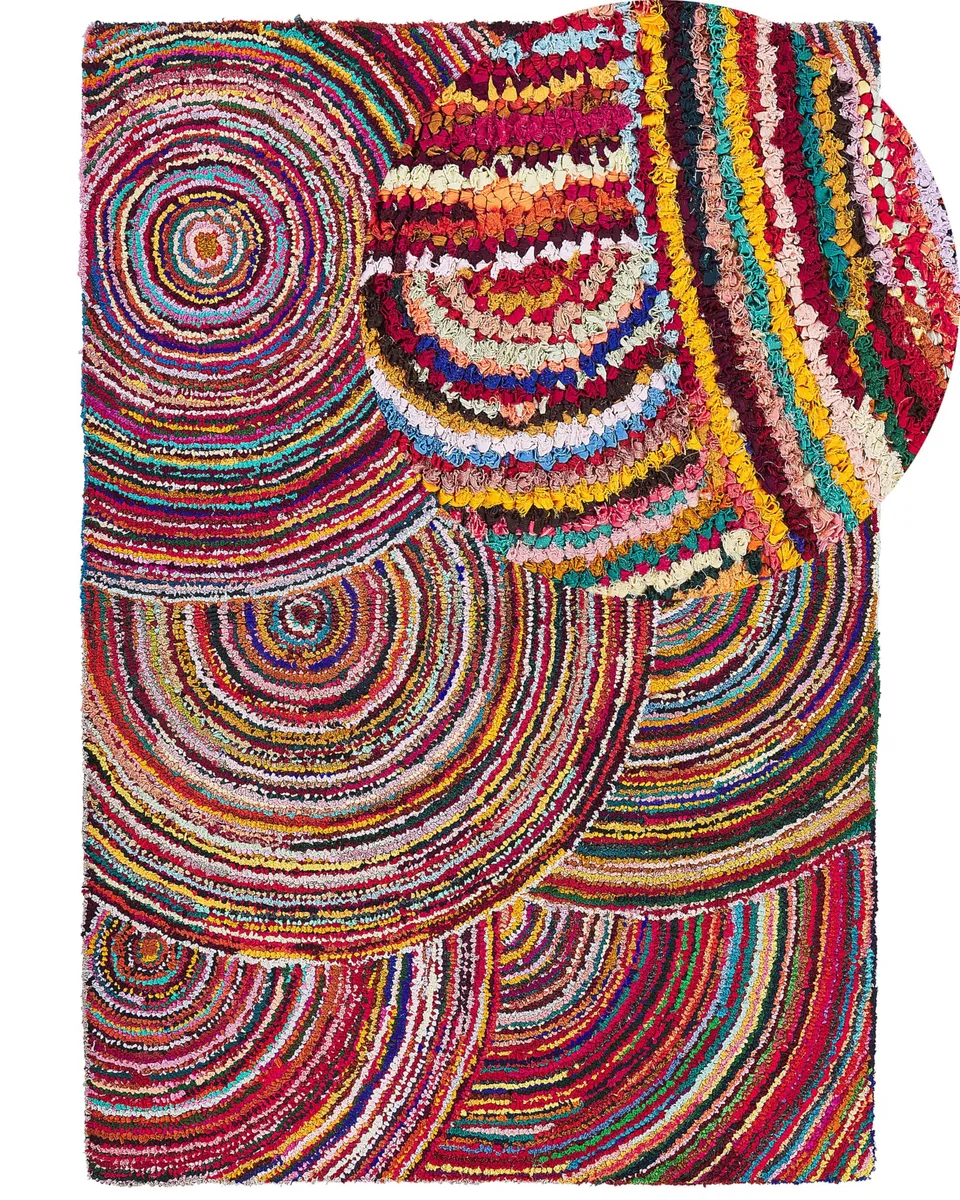 beliani-kozan-teppich-160x230-cm-bunt-kreise-hochflor image 1