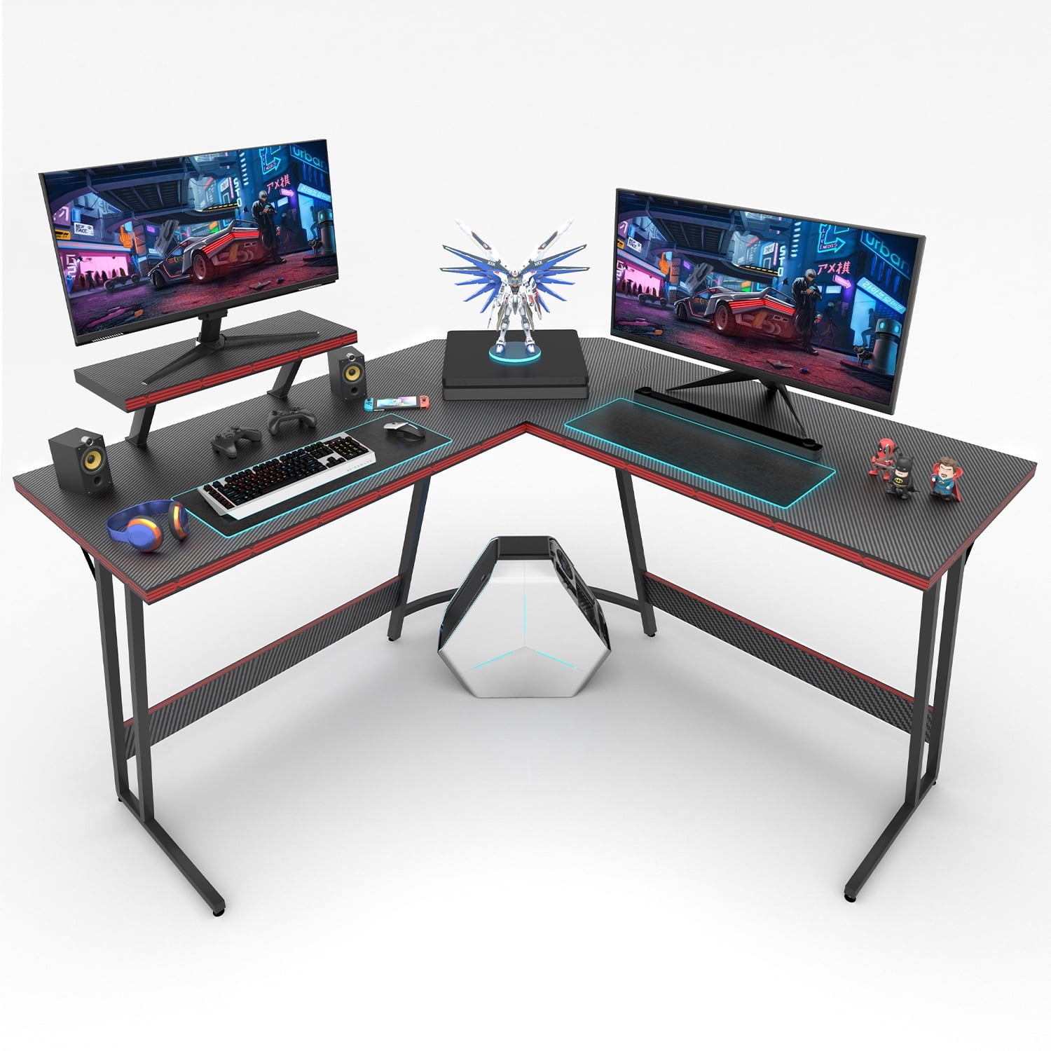 homall-gaming-desk-eck-schreibtisch-l-form-carbon-schwarz image 1
