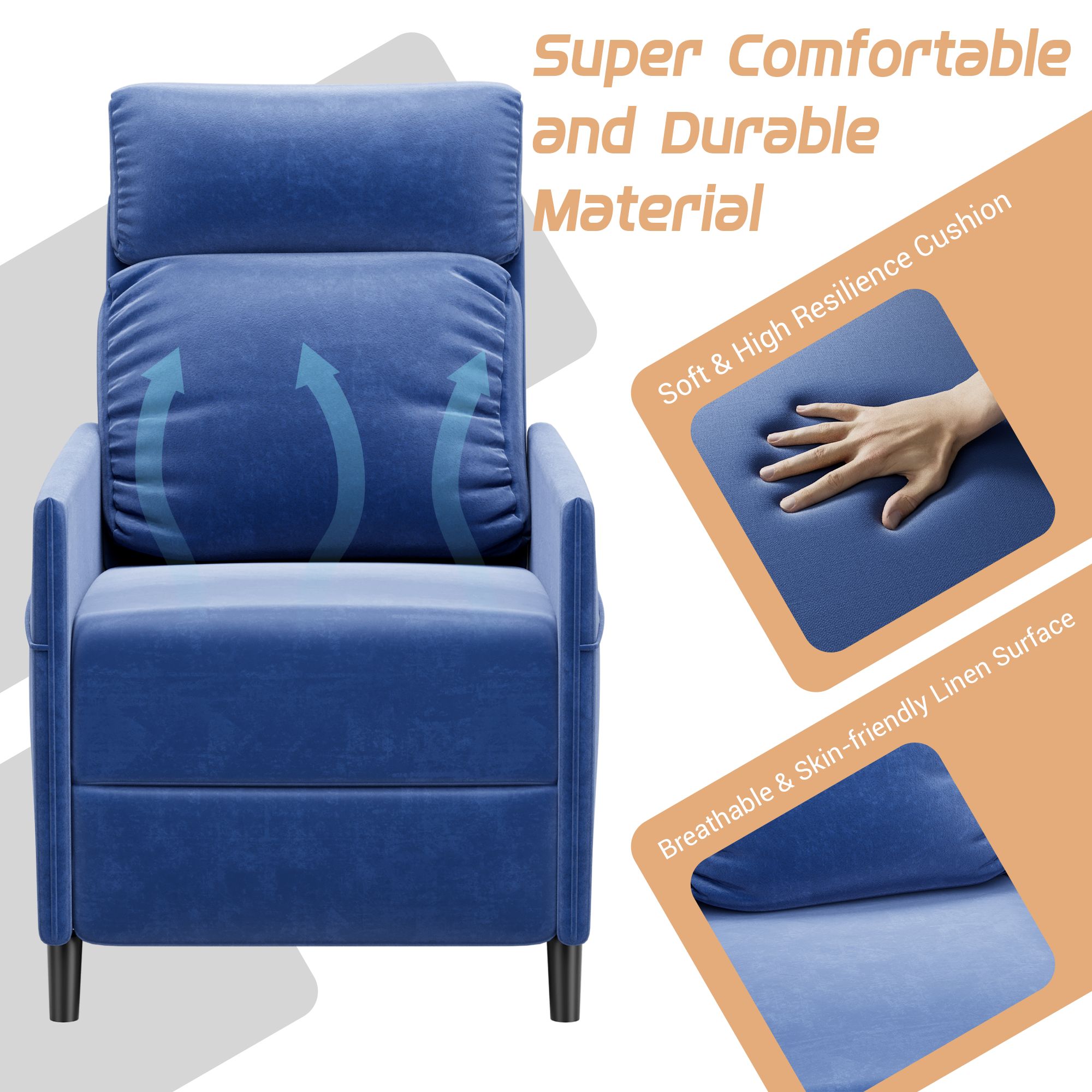 homall-recliner-chair-massage-relaxsessel-fernsehsessel-grau image 2