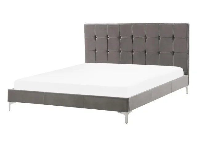 beliani-ambert-doppelbett-140x200-cm-grau-samt-polsterbett image 1