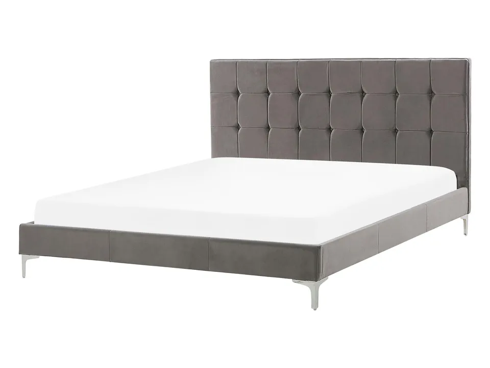 beliani-ambert-doppelbett-140x200-cm-grau-samt-polsterbett image 1