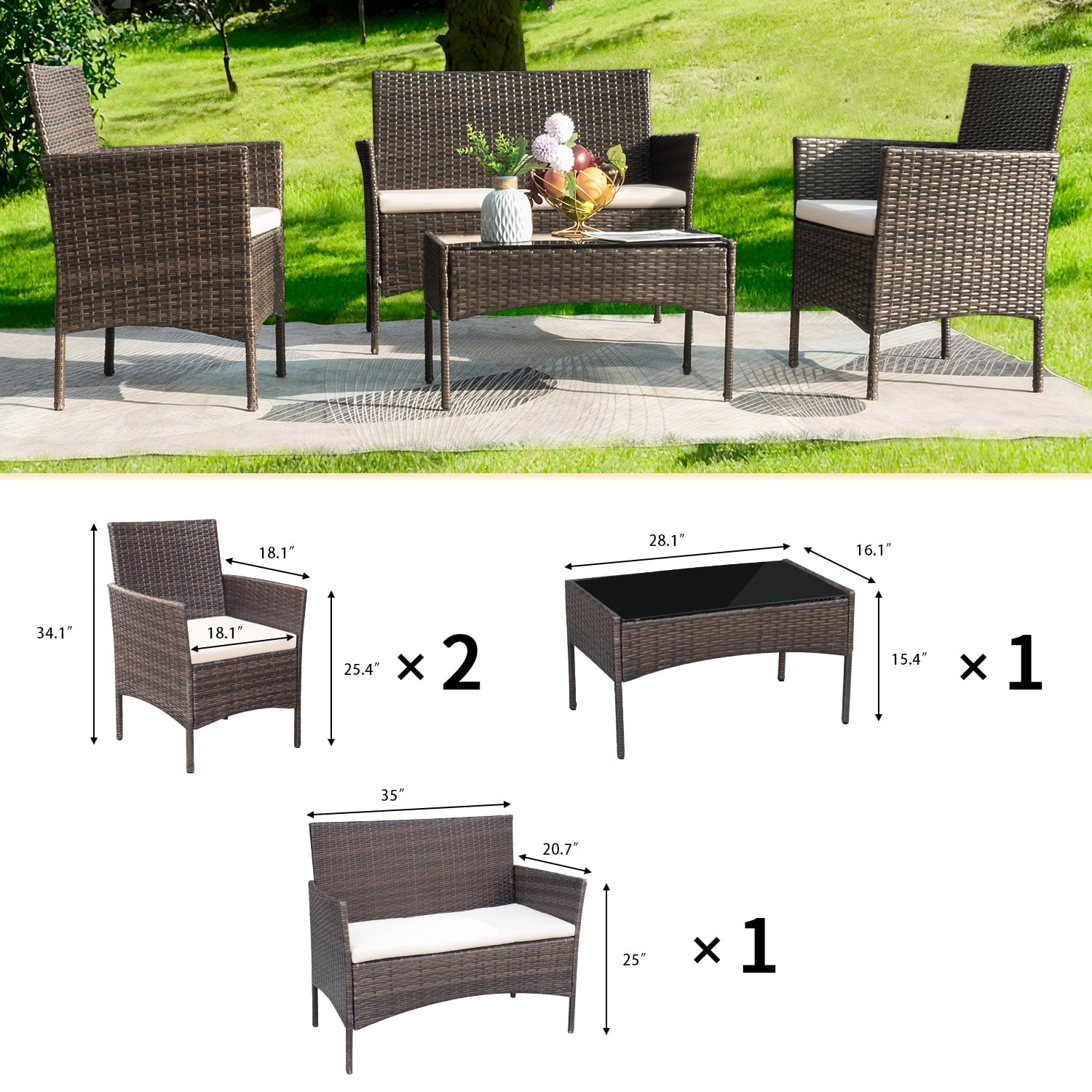 homall-patio-furniture-sitzgruppe-4-tlg-braun-beige-rattan image 7