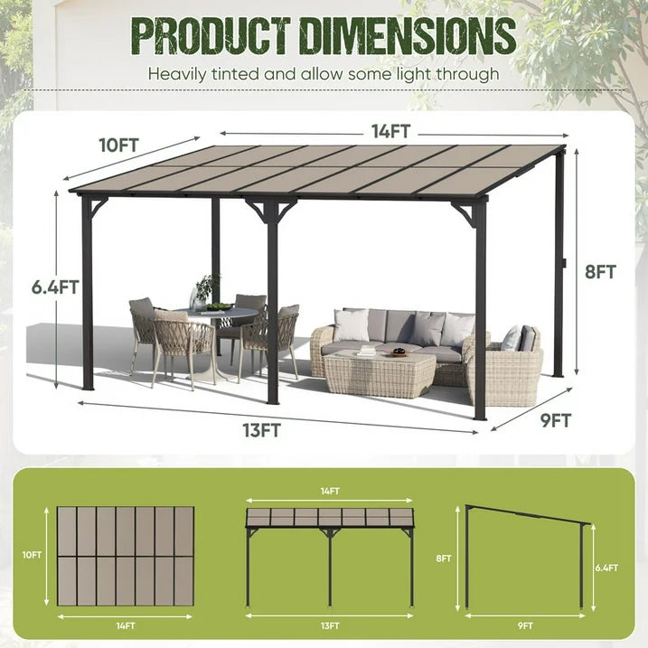 homall-patio-furniture-wand-pavillon-3x3-m-alu-polycarbonat image 7