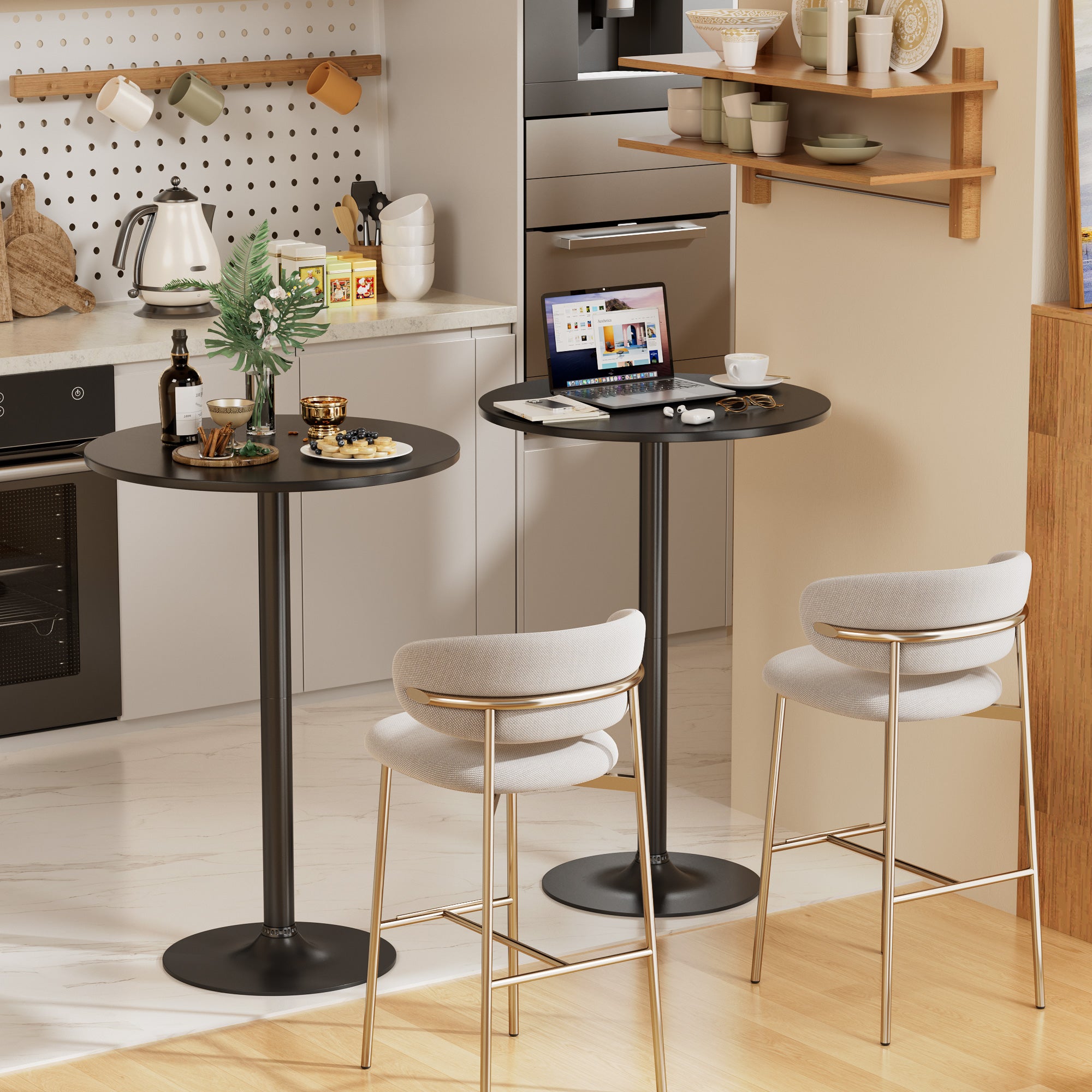 homall-bartisch-rund-schwarz-metall-60cm-stehtisch image 3