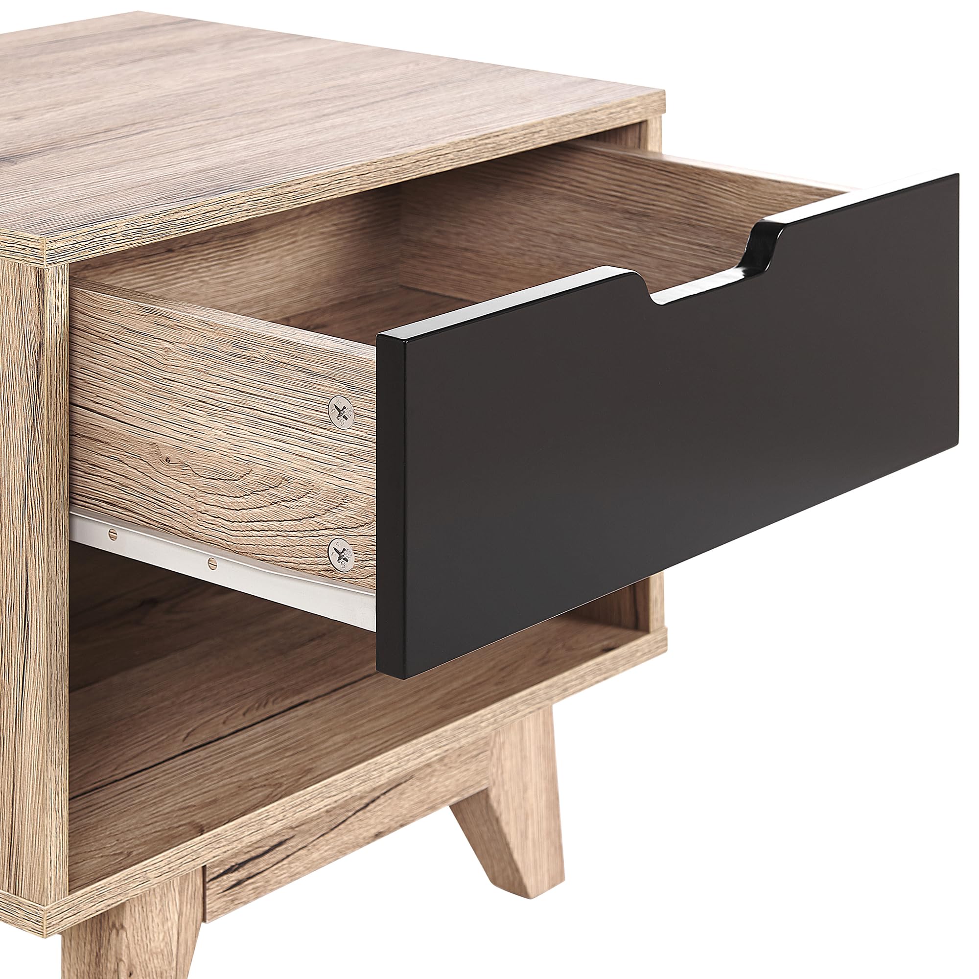 beliani-spencer-nachttisch-holz-hell-schwarz-mit-schublade image 7