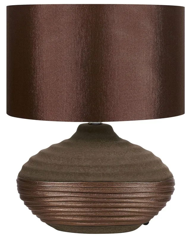 beliani-lima-tischlampe-braun-porzellan-e27-42-cm image 1