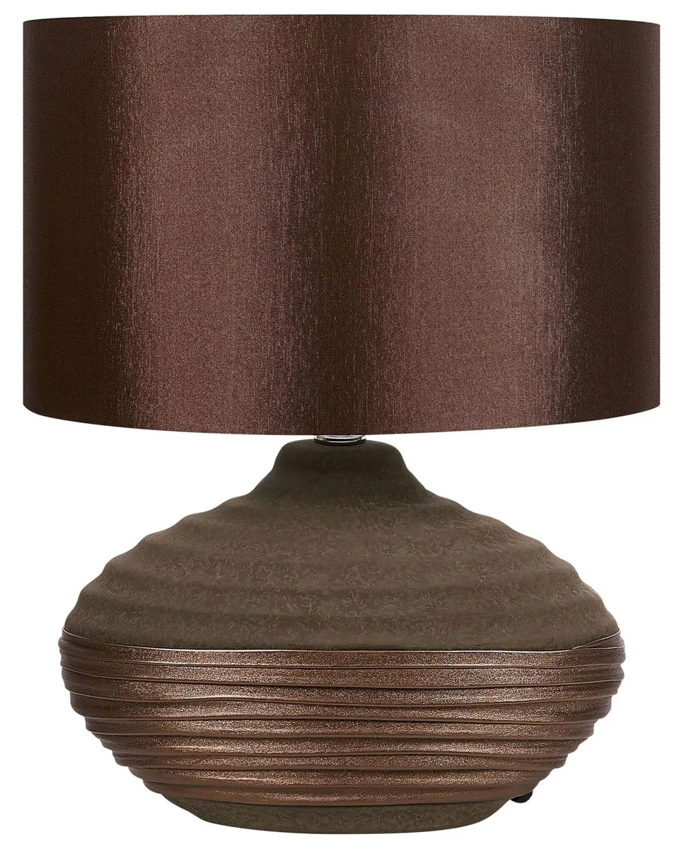 beliani-lima-tischlampe-braun-porzellan-e27-42-cm image 1