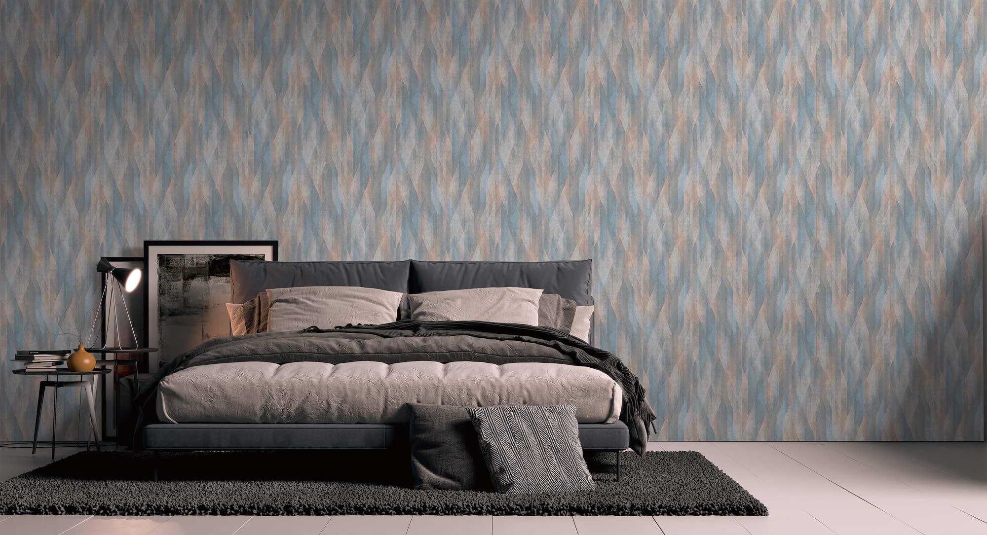 livingwalls-travel-styles-vliestapete-karo-blau-beige-skandinavisch image 7