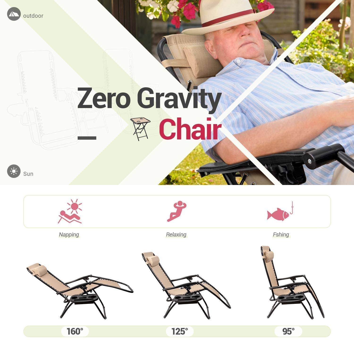 homall-zero-gravity-liegestuhl-beige-3-teilig-mit-tisch image 5