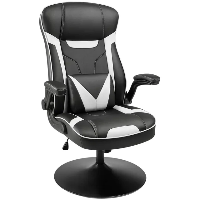 homall-gaming-stuhl-racing-weiss-mit-wippfunktion image 1