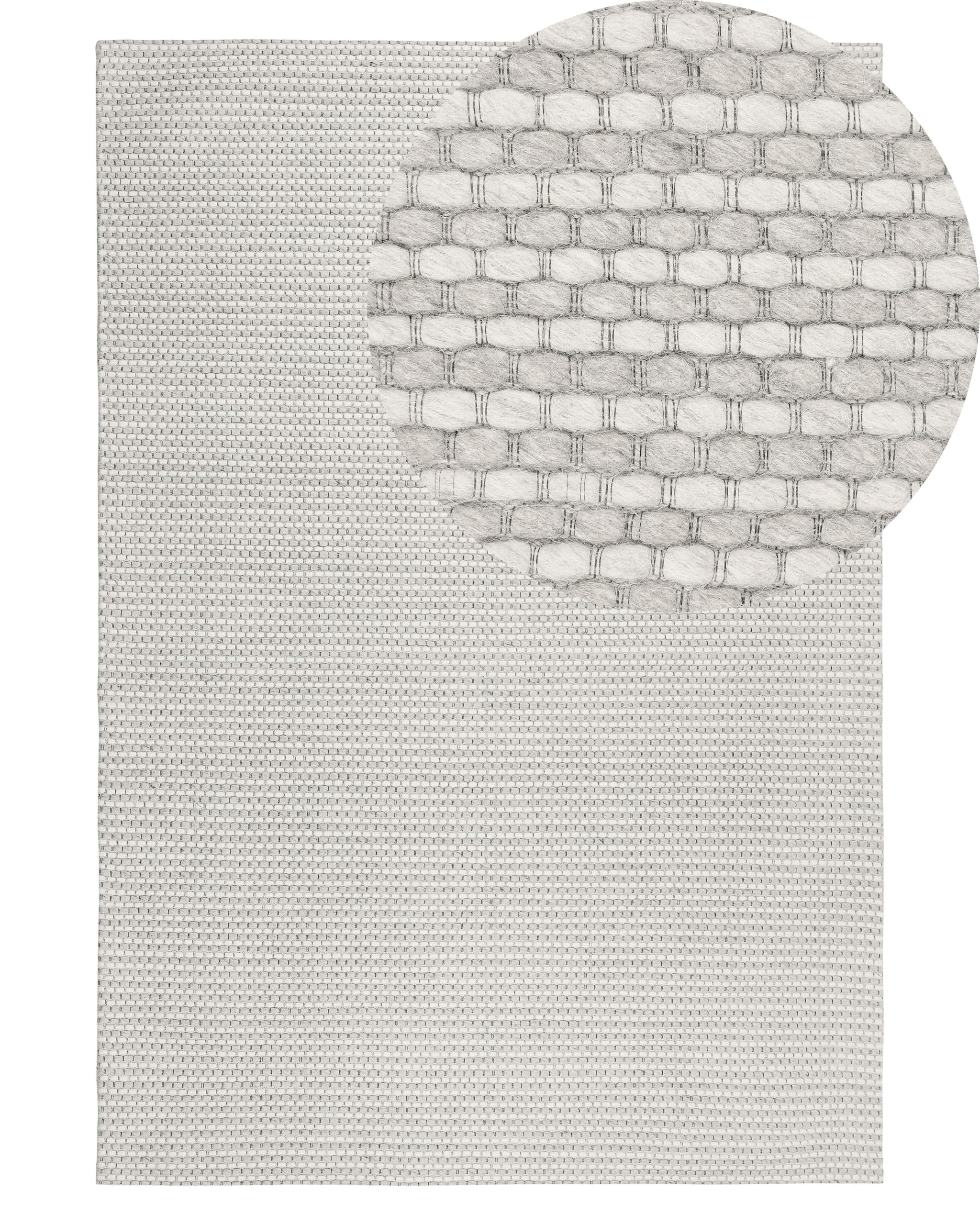 beliani-kilis-teppich-140x200-hellgrau-wolle-kurzflor image 1