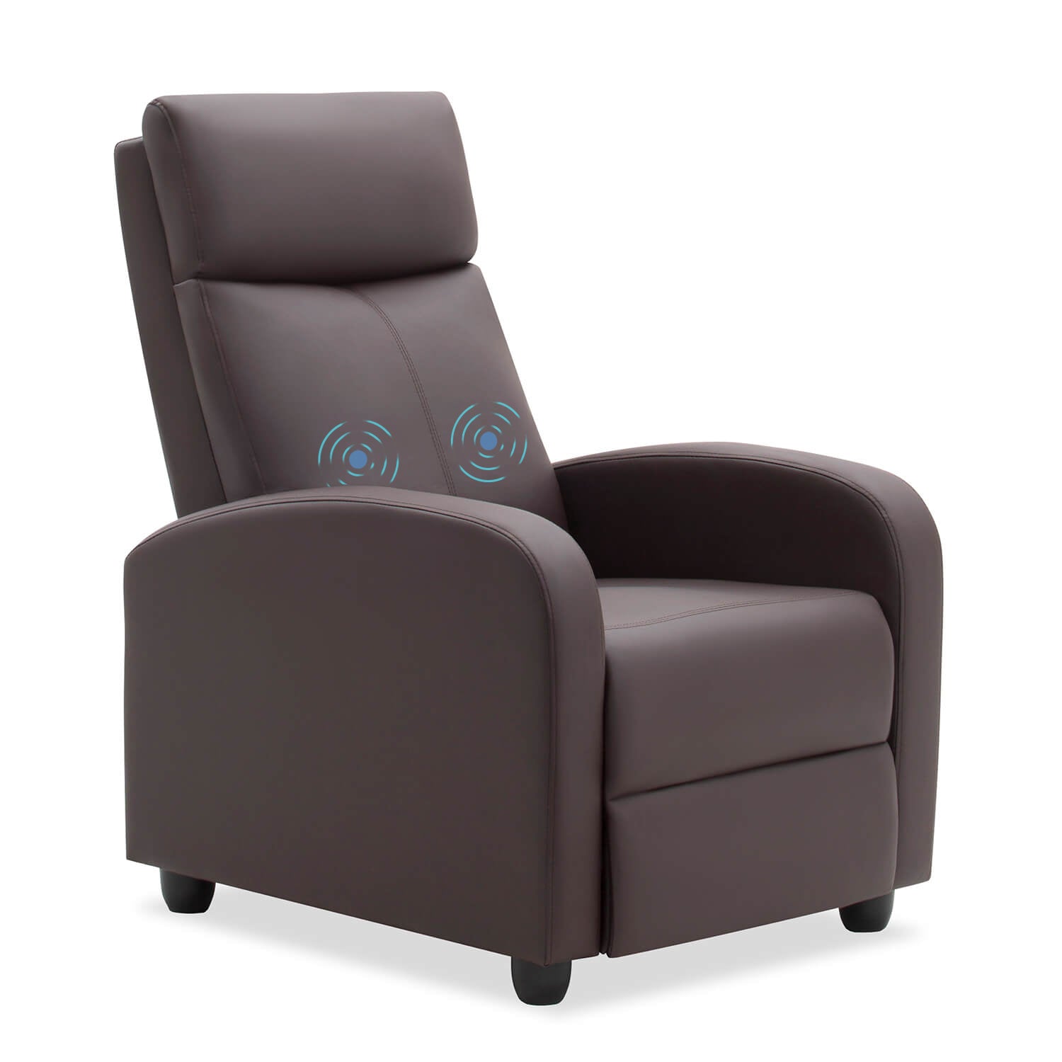 homall-recliner-massagesessel-fernsehsessel-braun-kunstleder image 1