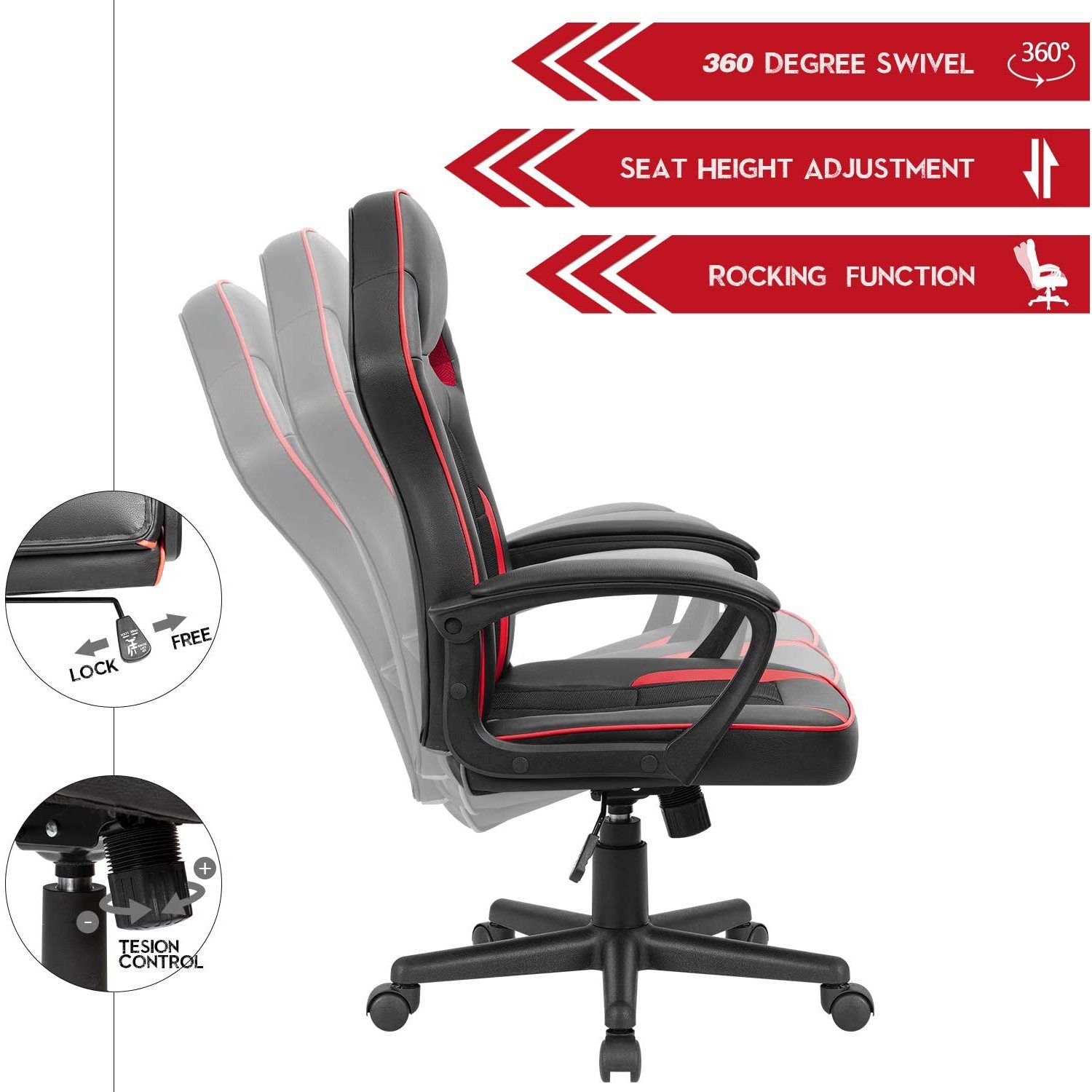 homall-gaming-stuhl-gaming-chair-b-rostuhl-grau-leder image 6