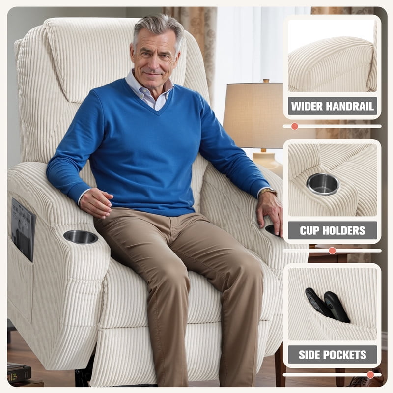 homall-recliner-chair-massagesessel-cord-beige-aufstehhilfe image 5