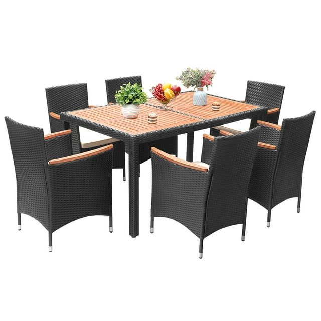 homall-patio-furniture-rattan-essgruppe-7-teilig-akazie-kissen image 3