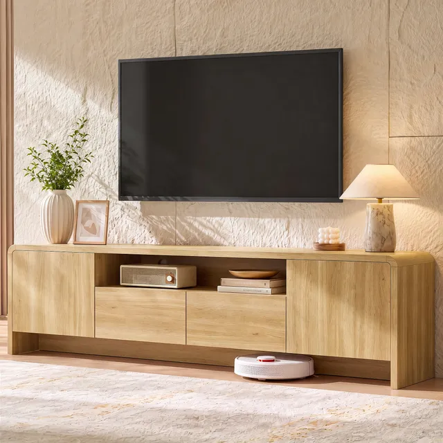 homall-tv-stand-lowboard-eiche-70-zoll-schubladen-schrank image 1