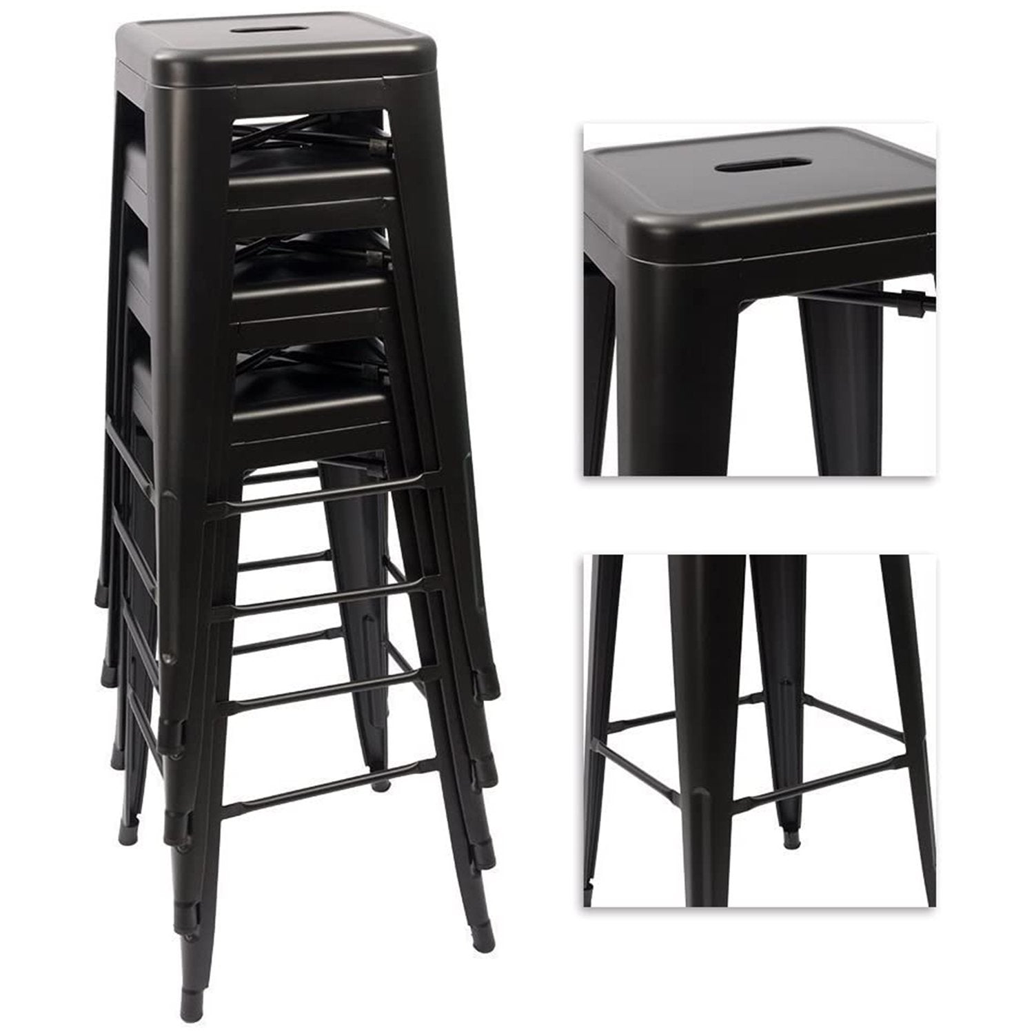 homall-barhocker-4er-set-schwarz-metall-76-cm-stapelbar image 5
