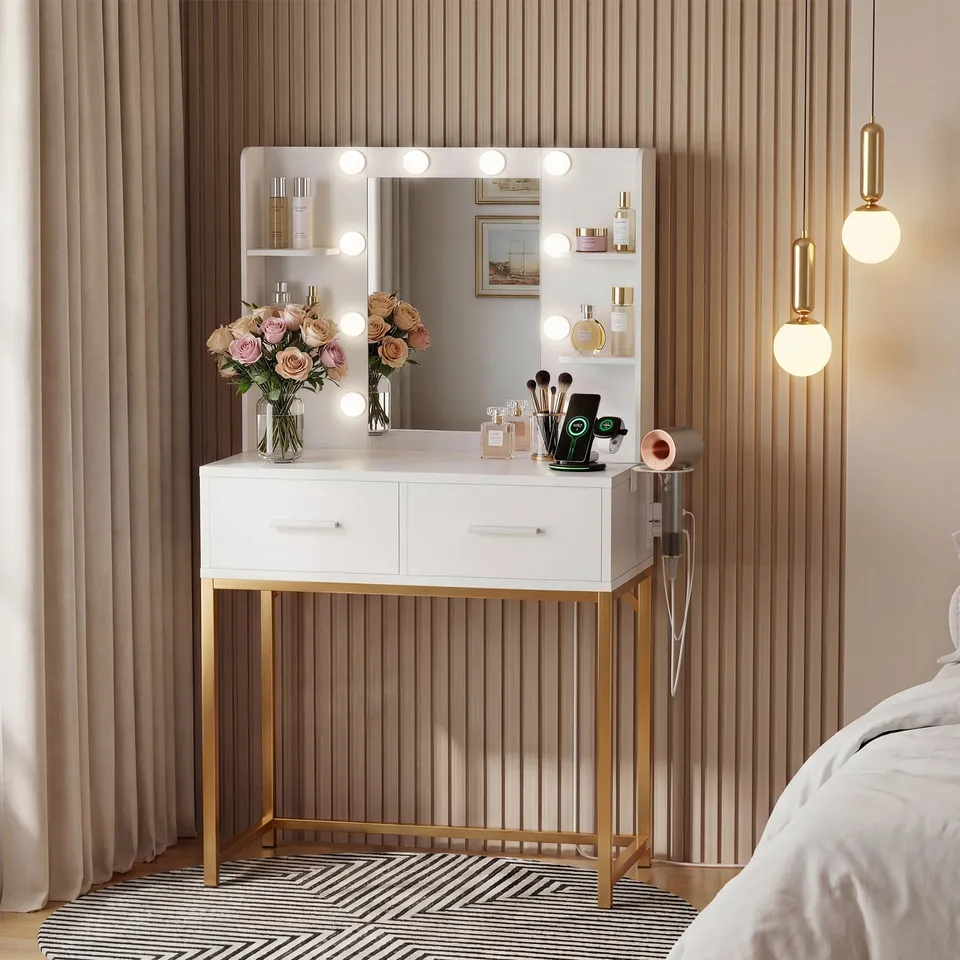 homall-bedroom-schminktisch-wei-mit-spiegel-led-steckdose-2 image 1