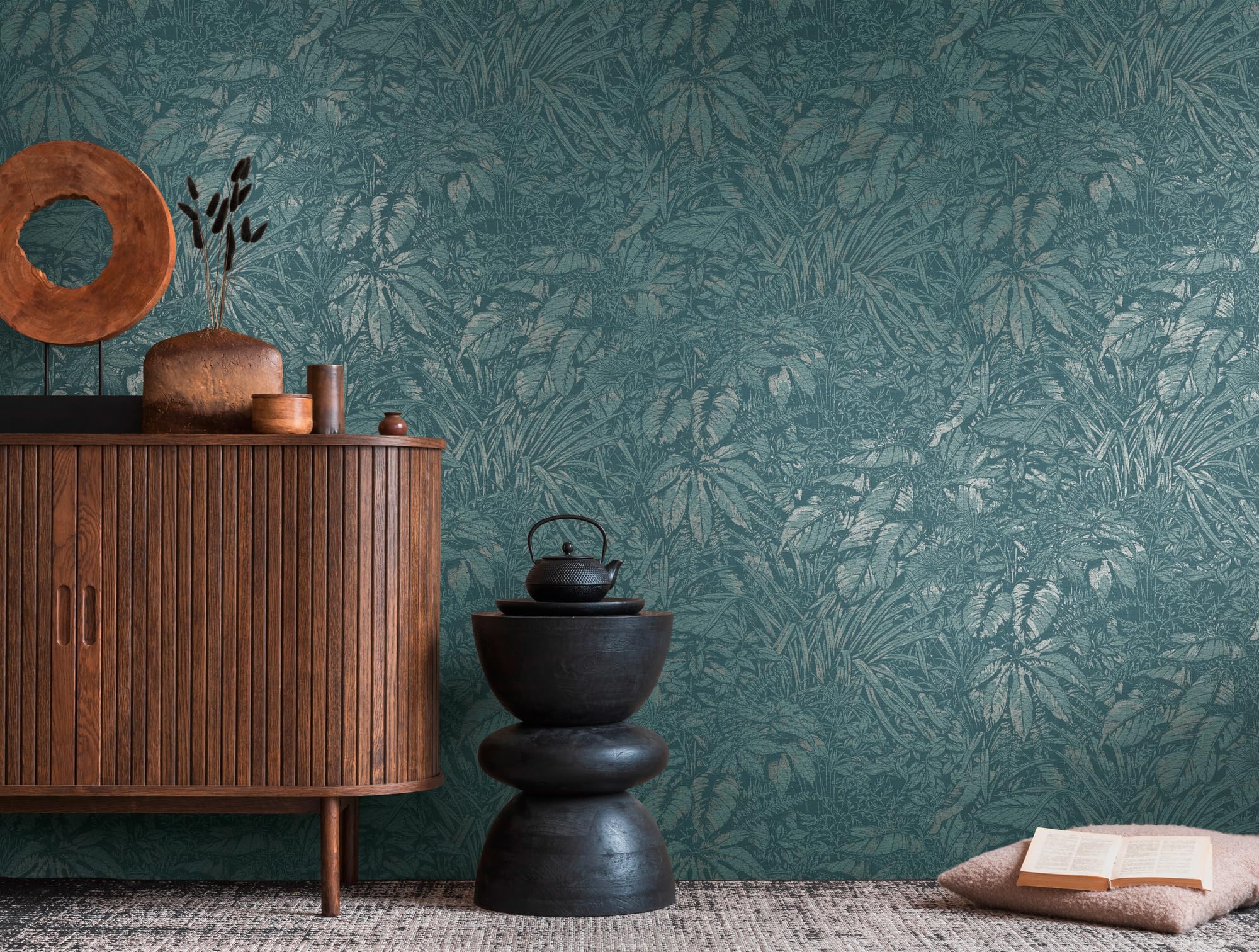 livingwalls-palmenblatt-vliestapete-blau-petrol-silber-10m image 4