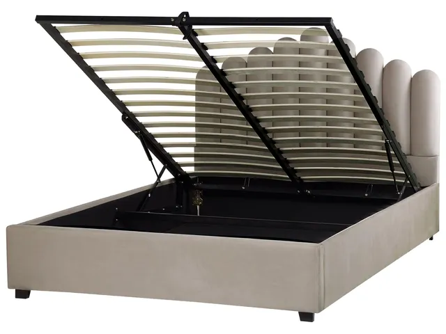beliani-vincennes-polsterbett-samt-taupe-160x200-muschel image 1