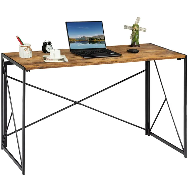 homall-office-desk-klappbarer-schreibtisch-100-cm-braun image 1