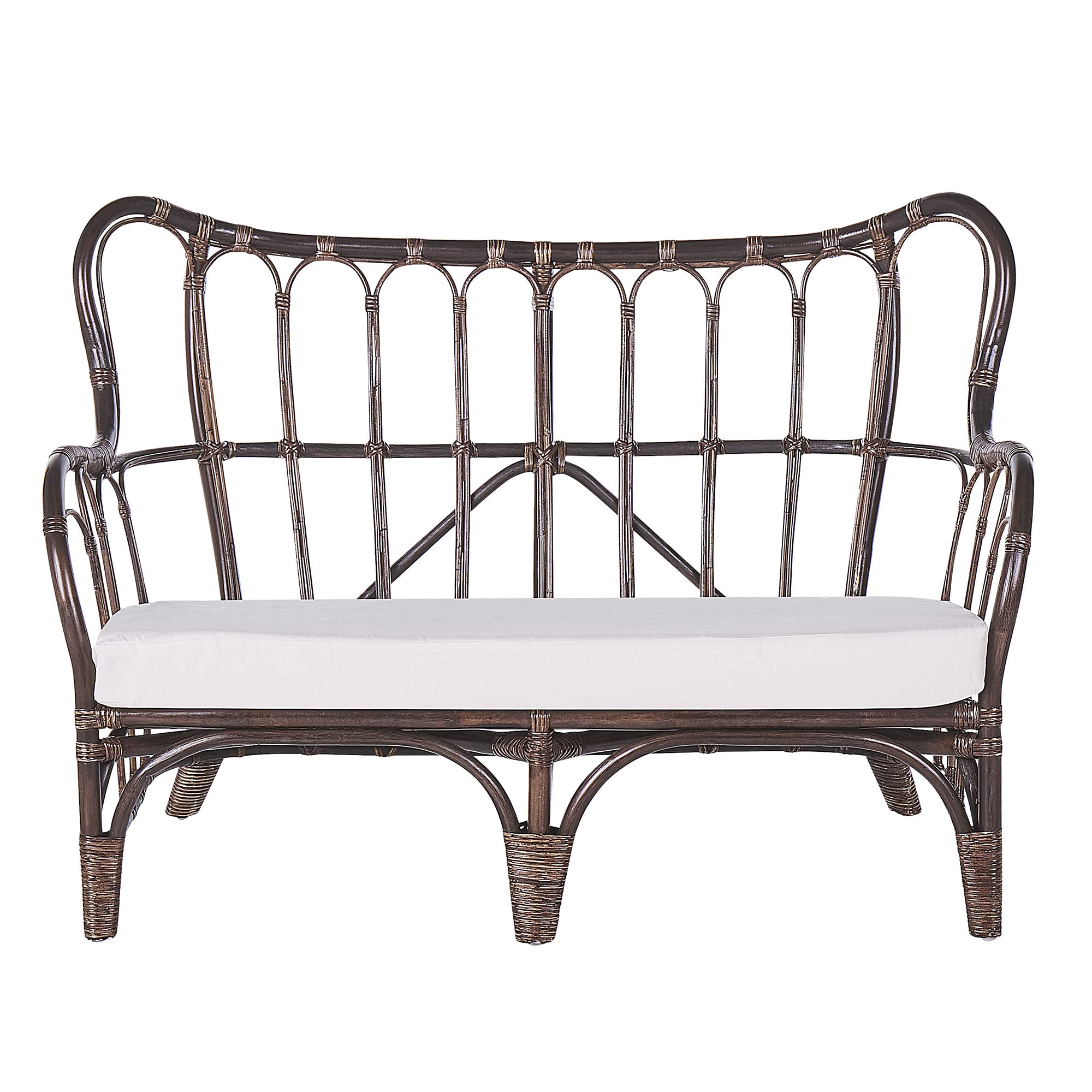beliani-brindisi-lounge-set-rattan-4-sitzer-dunkelbraun-beige image 4