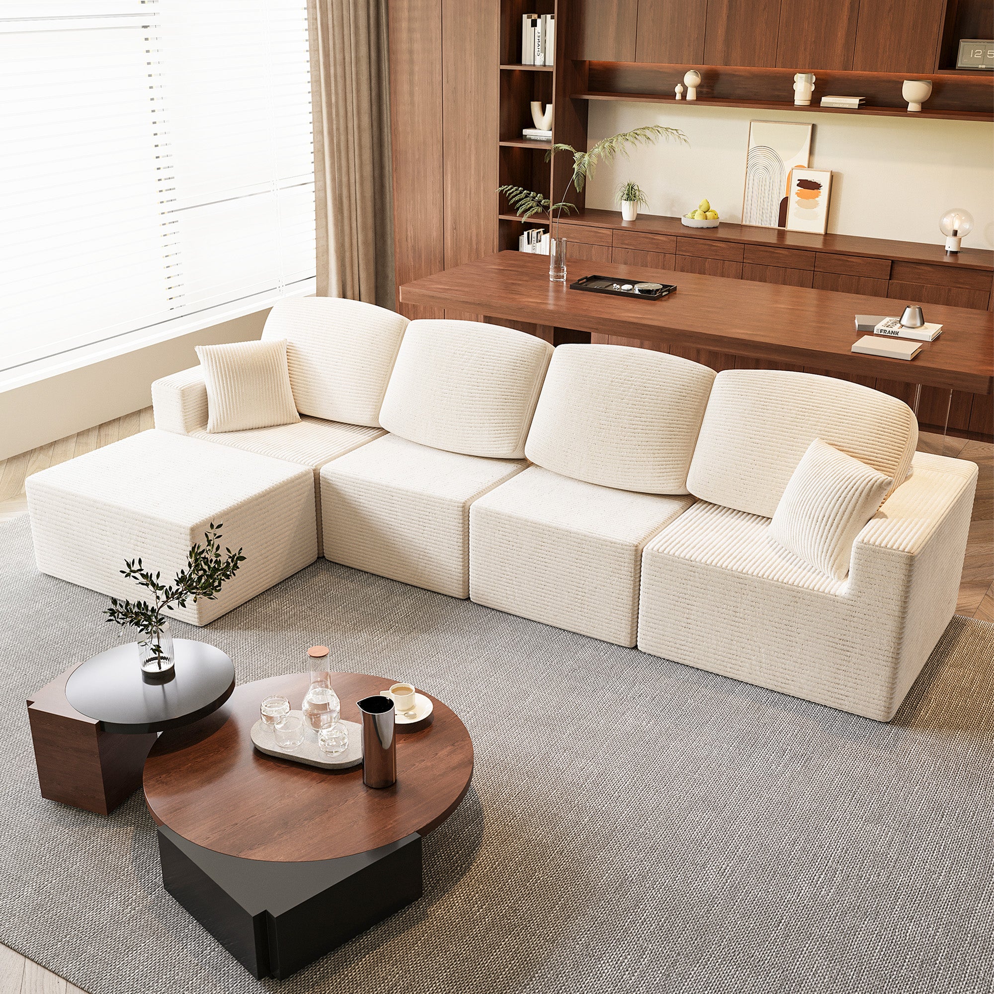 homall-sofa-modular-ecksofa-l-form-grau-cord-tief image 8