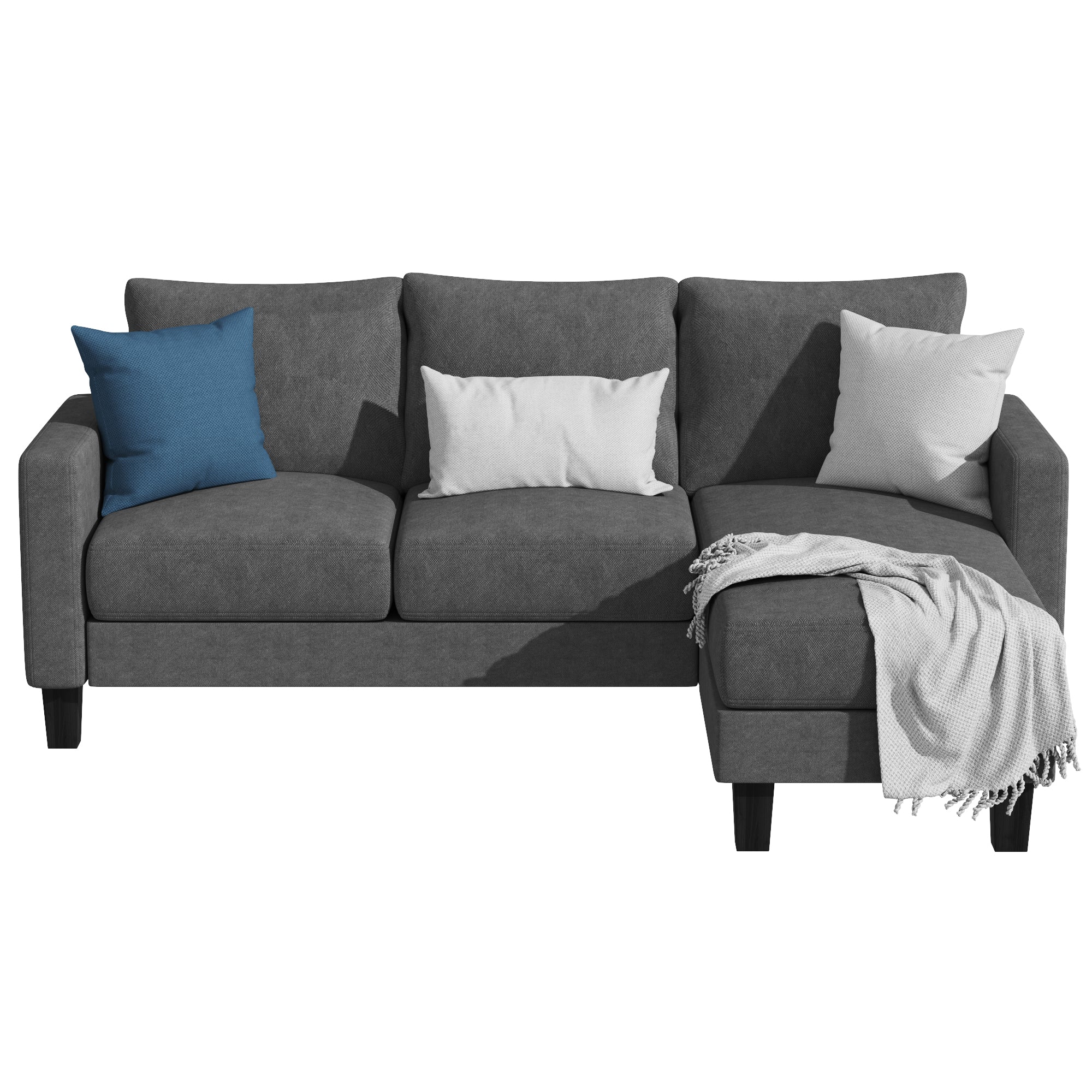 homall-sofa-ecksofa-l-form-leinencouch-grau image 1
