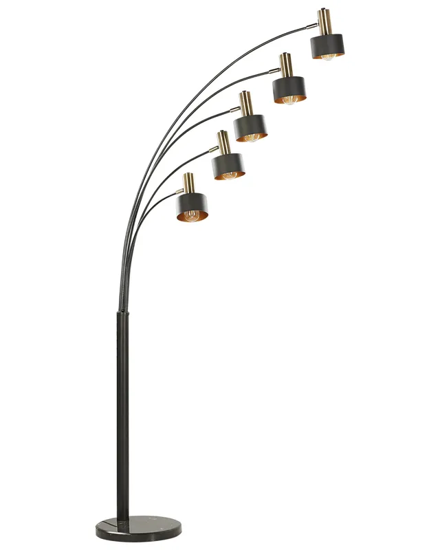 beliani-anbesa-stehlampe-schwarz-gold-5-flammig-210-cm image 1