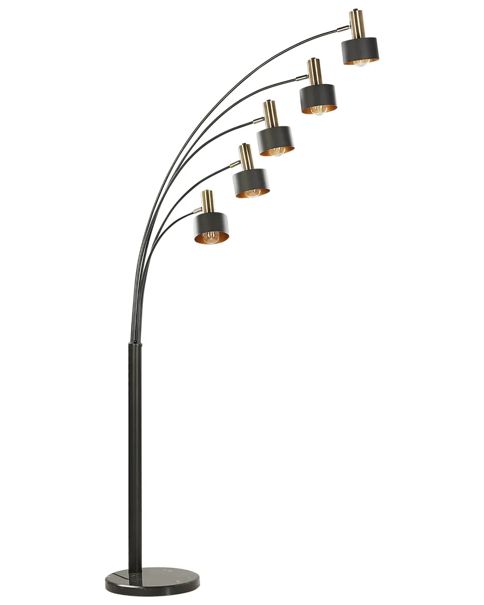 beliani-anbesa-stehlampe-schwarz-gold-5-flammig-210-cm image 1