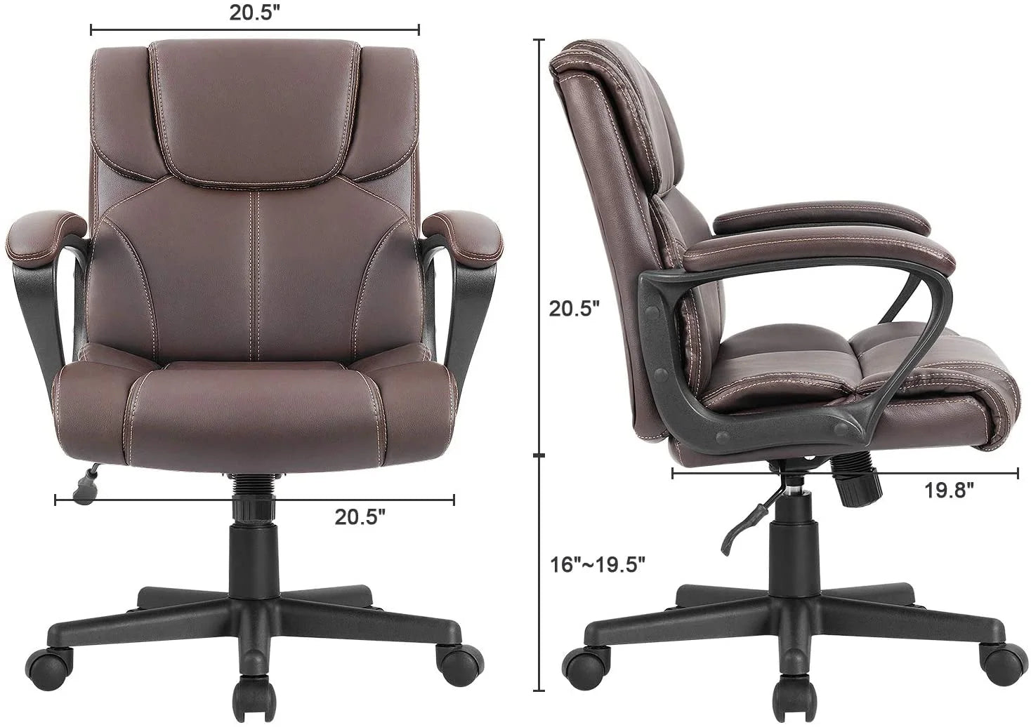 homall-office-leather-chair-b-rostuhl-schwarz-2 image 4