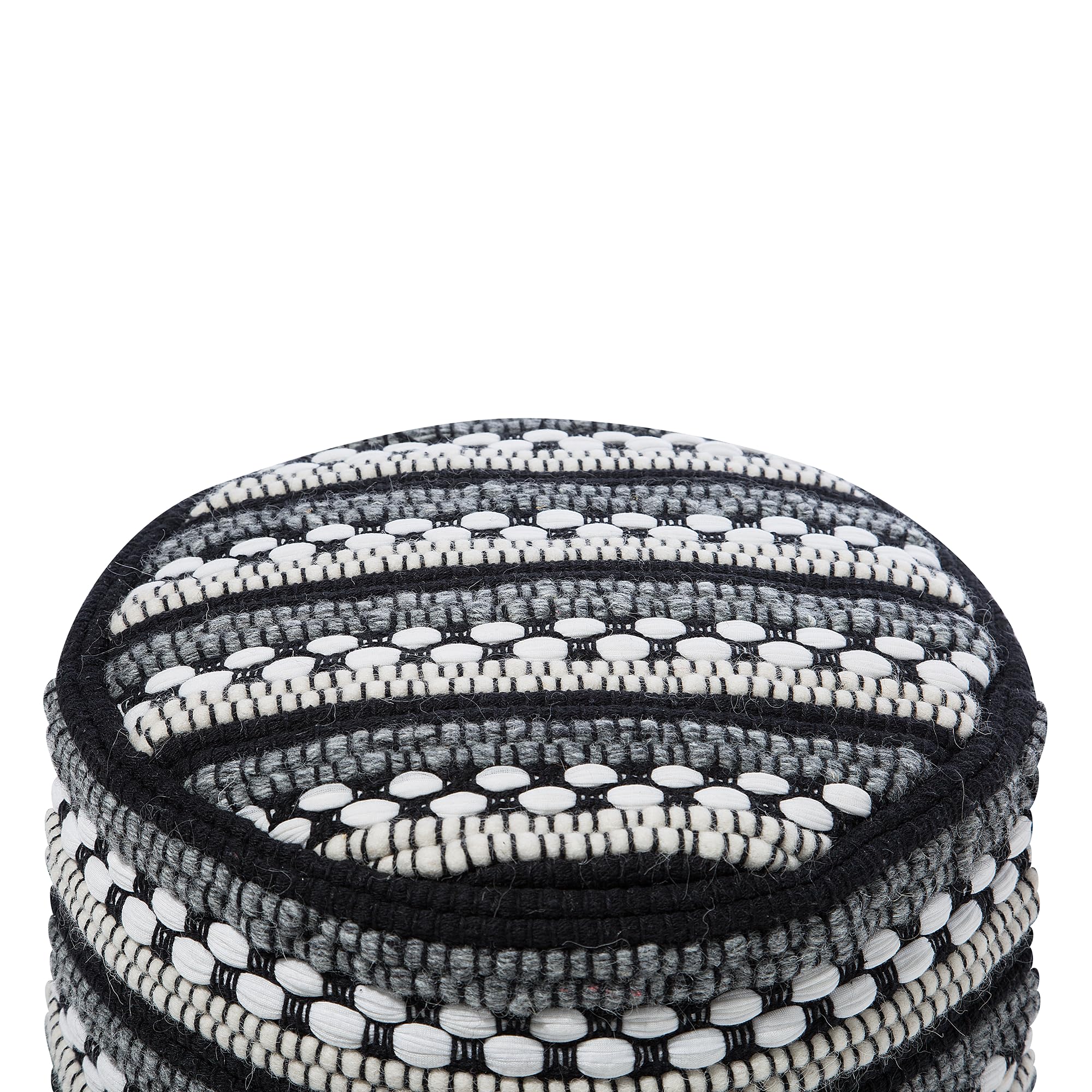 beliani-guntur-pouf-gestrickt-wei-schwarz-boho image 4