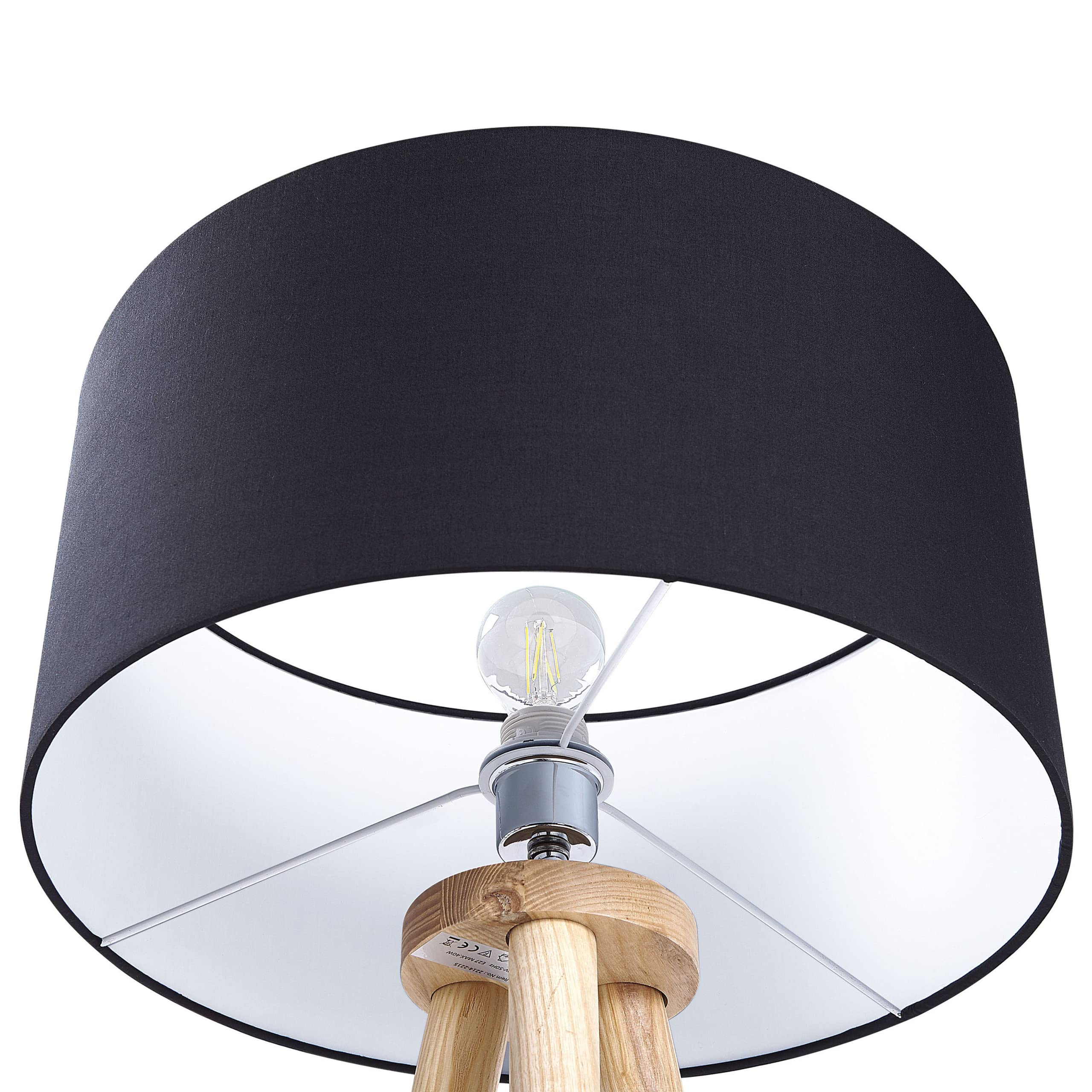beliani-nitra-stehlampe-140-cm-schwarz-holz-trommelschirm image 5