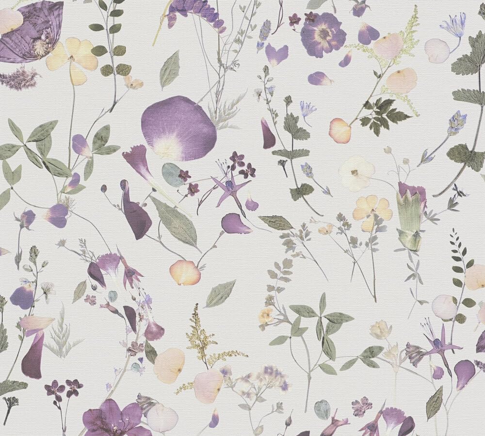 a-s-cr-ation-vliestapete-bl-tter-violett-beige-10-05m image 2
