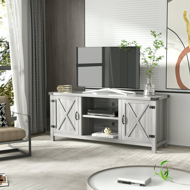homall-tv-stand-lowboard-grau-landhaus-f-r-65-zoll-tv image 2