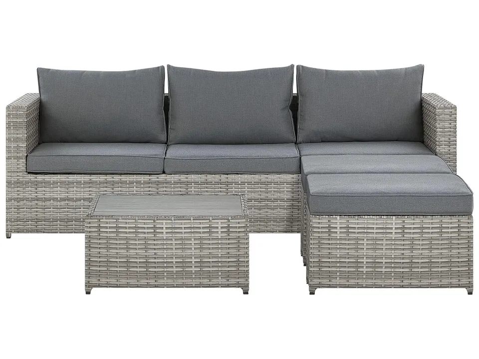 beliani-sabbia-lounge-set-polyrattan-grau-l-form-ottomanen image 1