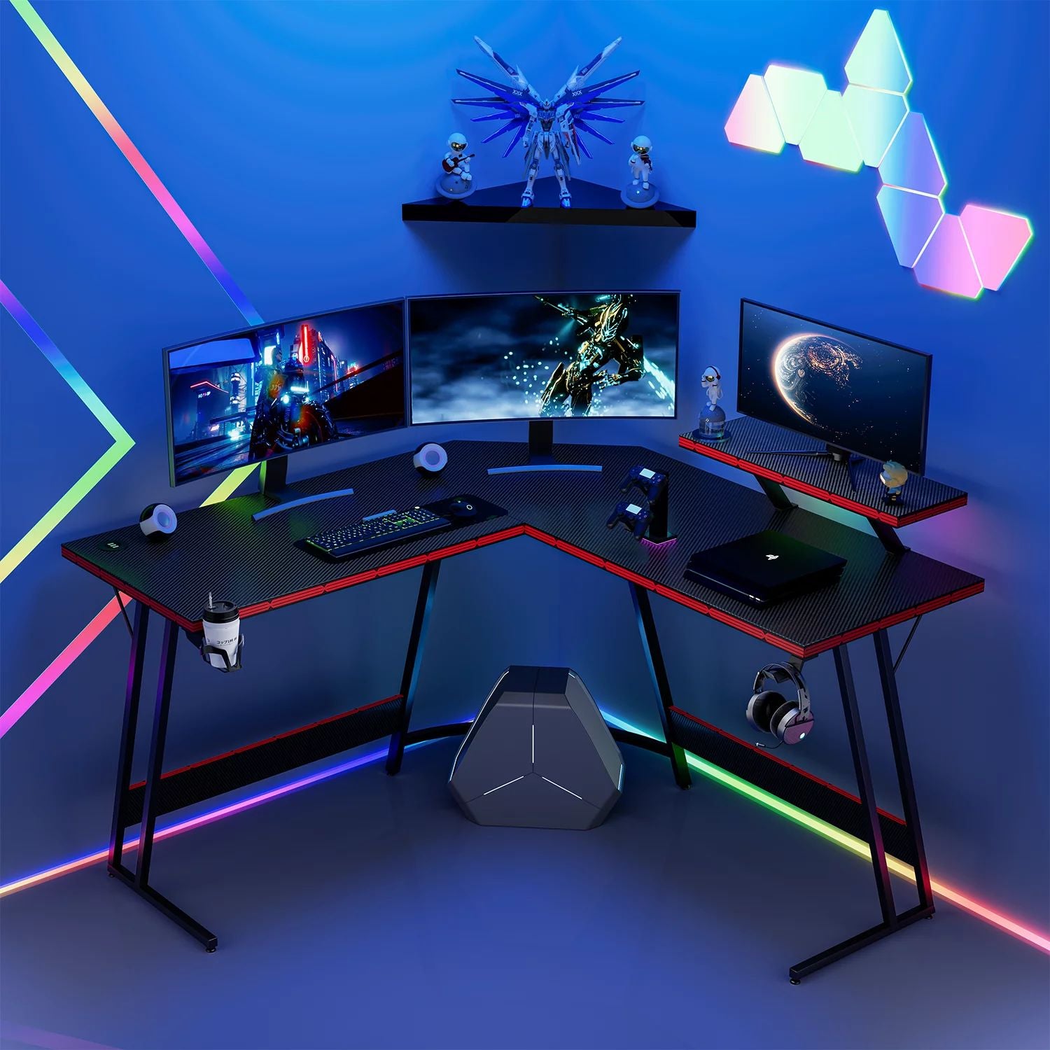 homall-gaming-desk-l-form-eck-schreibtisch-schwarz-51-zoll image 2