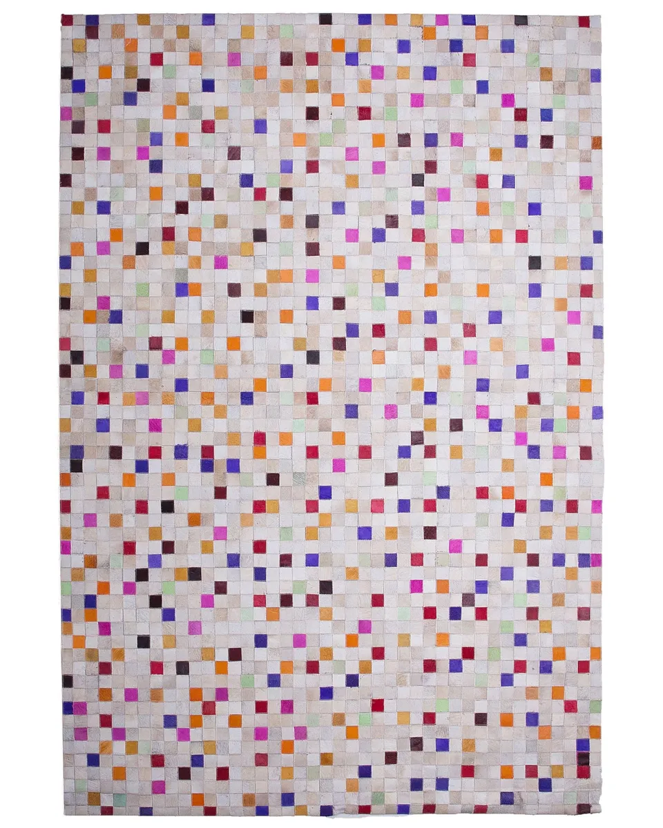 beliani-advan-teppich-140x200-bunt-leder-mosaik-muster image 1