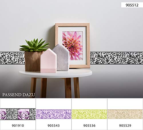 a-s-cr-ation-bord-re-papier-blumen-schwarz-lila-5-x-0-13-m image 8