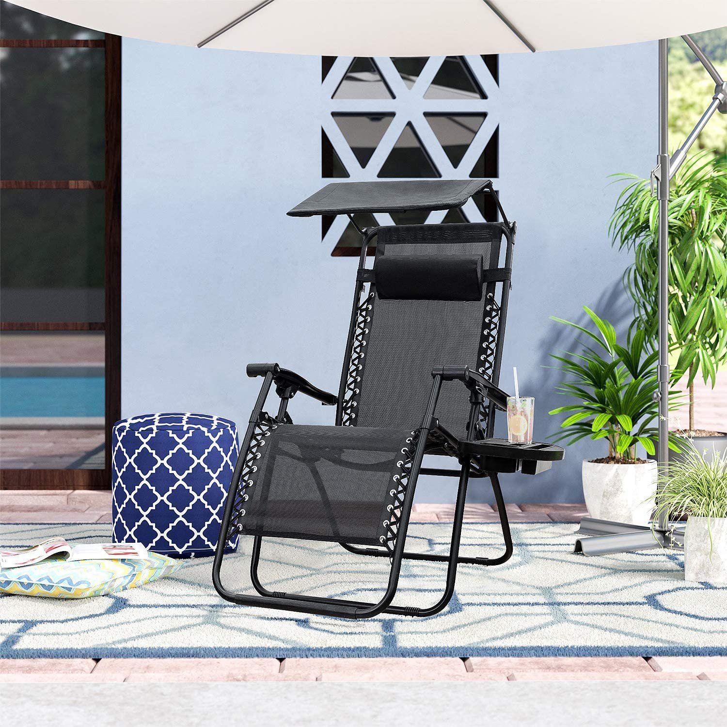 homall-patio-furniture-zero-gravity-stuhl-schwarz-mit-dach image 2