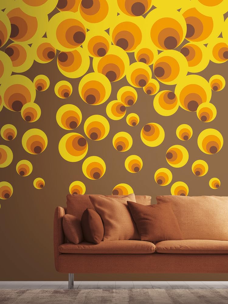 livingwalls-retro-fototapete-kreise-gelb-orange-2-8x1-59m image 4