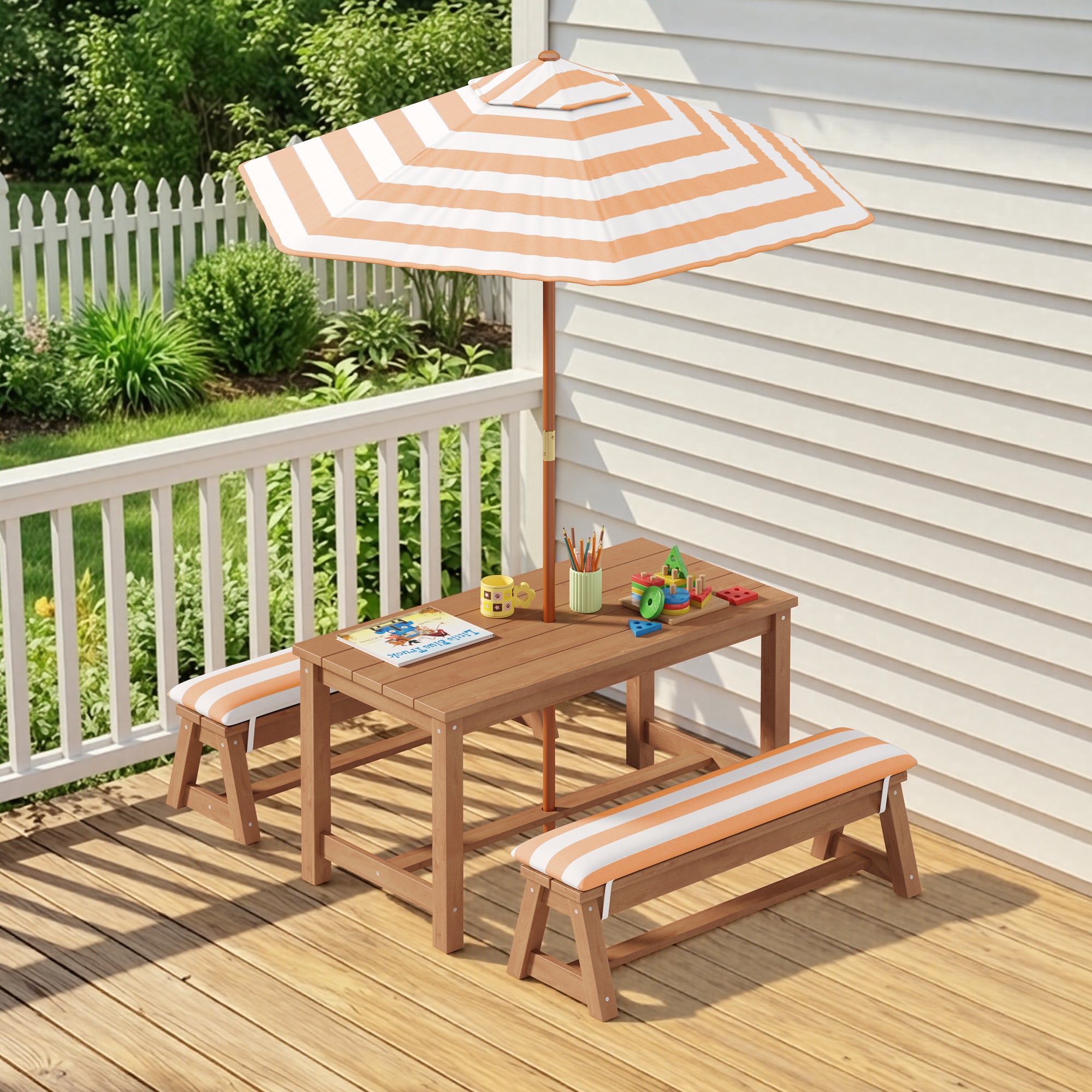 bealife-eb02-kinder-gartenm-bel-set-4tlg-orange-mit-schirm image 7